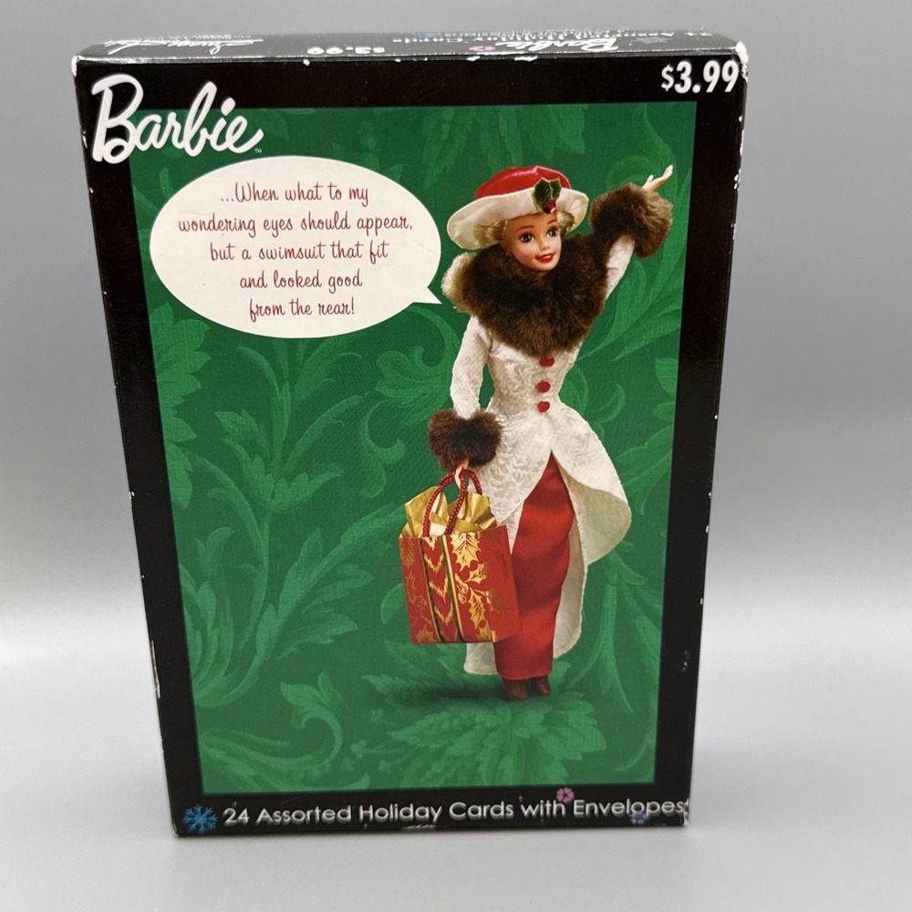 Barbie 22 Assorted Holiday Cards With Envelopes 6 Designs Box Set